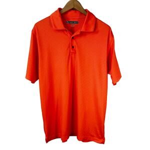 PEBBLE BEACH Performance Men's Short Sleeve Golf Polo Neon Orange Size Medium